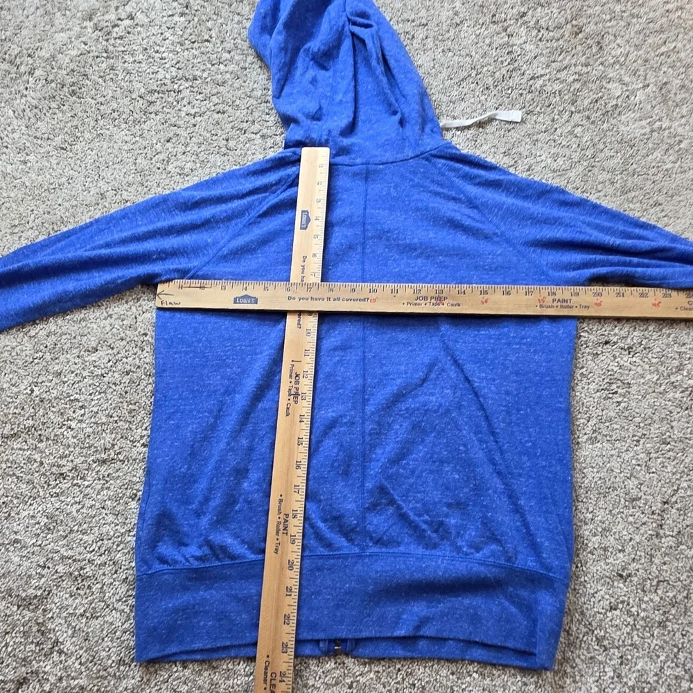 Nike Gym Hoodie Womens Medium Blue Heather Full Zip Swoosh Sweater Ladies